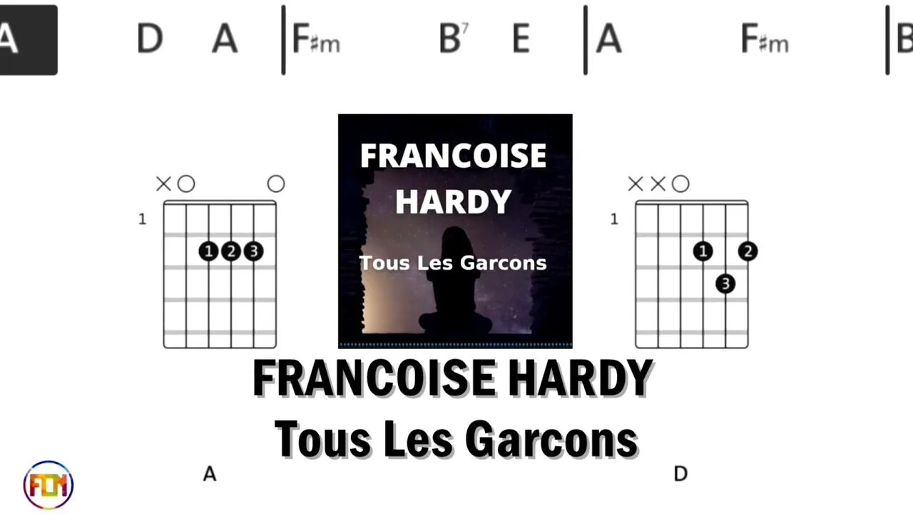 FRANCOISE HARDY Tous Les Garcons - Guitar Chords & Lyrics HD