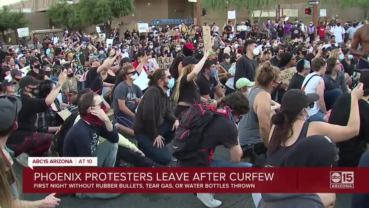 Phoenix protesters leave after curfew