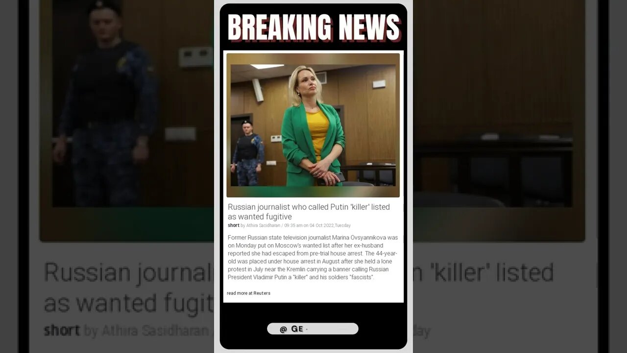 Killer Putin - Russian journalist who called Putin a 'killer' is now a fugitive | #shorts #news