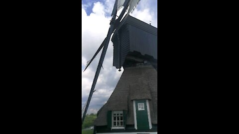 The blades of a mill turning around in gorichem Holland