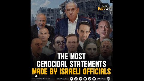 Never forget these Genocidal Statements by Israeli Officials