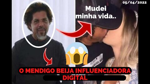 GIVALDO ALVES, O MENDIGO, BEIJA INFLUENCIADORA DIGITAL GRAZI MOURÃO EM FESTA