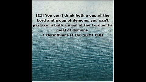 You can’t drink both a cup of the Lord and a cup of demons..