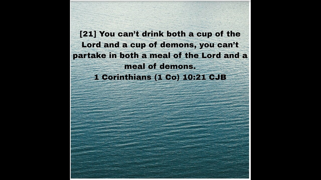 You can’t drink both a cup of the Lord and a cup of demons..