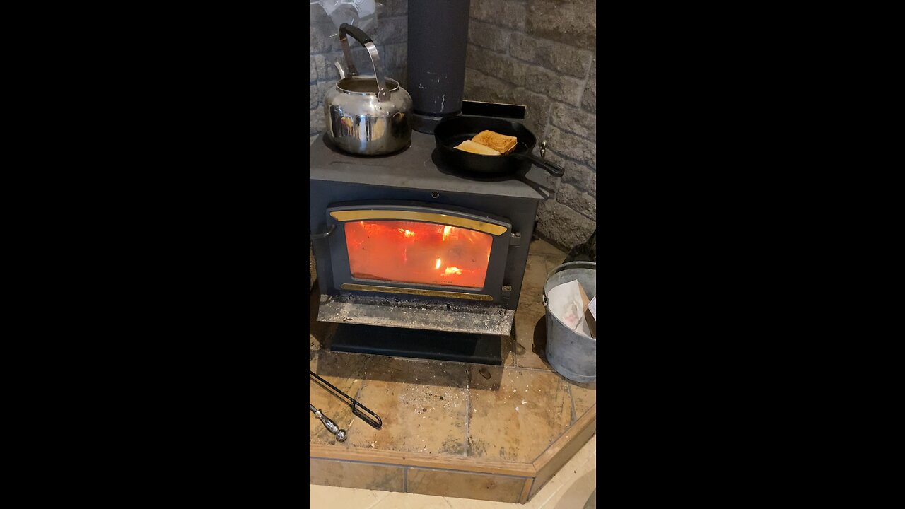 Wood stove grilled cheese