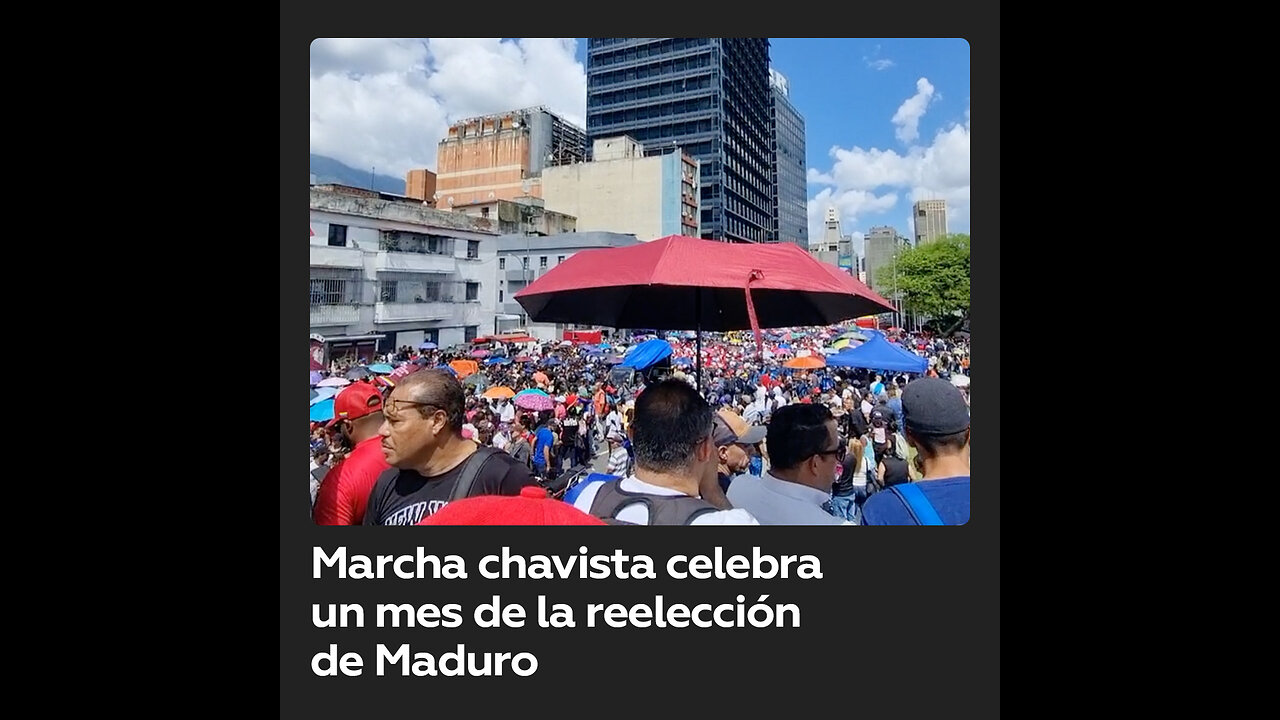 Seguidores del chavismo en Caracas celebran un mes de la reelección de Maduro