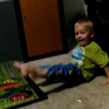 Whoopee Cushion Brings Boy To Tears Laughing