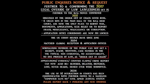 Public enquiries notice -& request