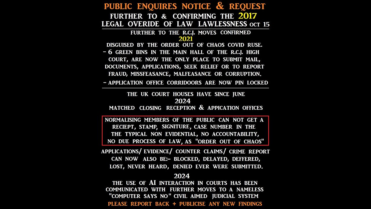 Public enquiries notice -& request