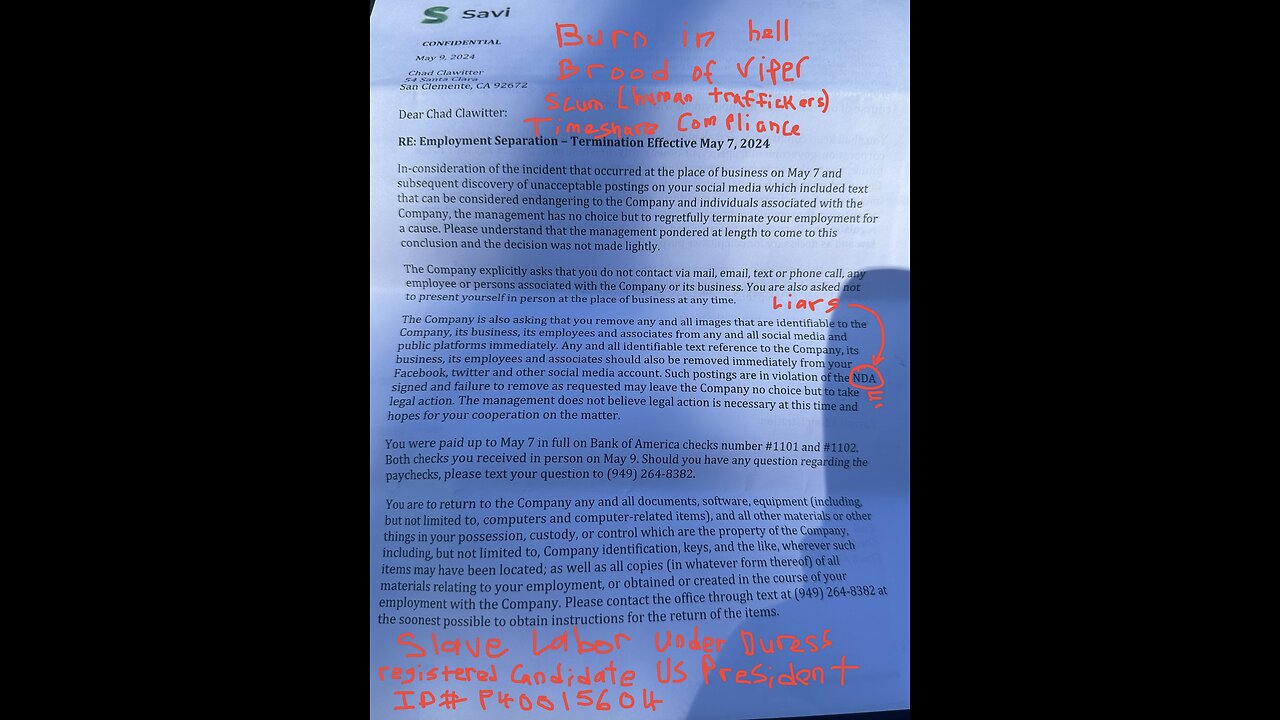 U.S. Presidential Candidate (# P40015604) hostage under duress. I did my due diligence. No mercy.