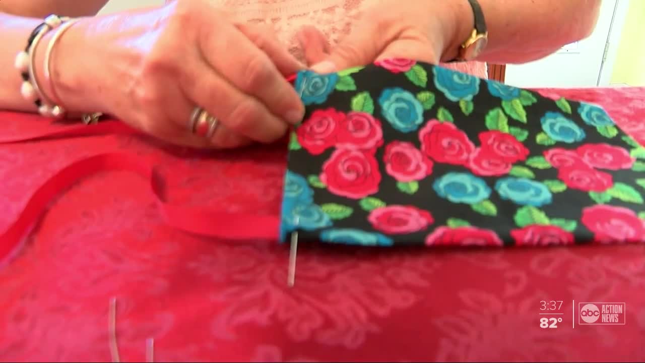 Tampa woman making masks in her own kitchen to help during coronavirus pandemic
