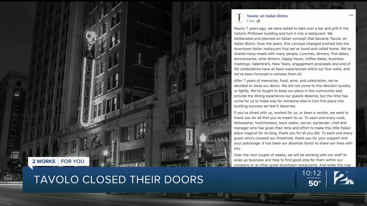 Italian Restaurant Tavolo Closes After Seven Years