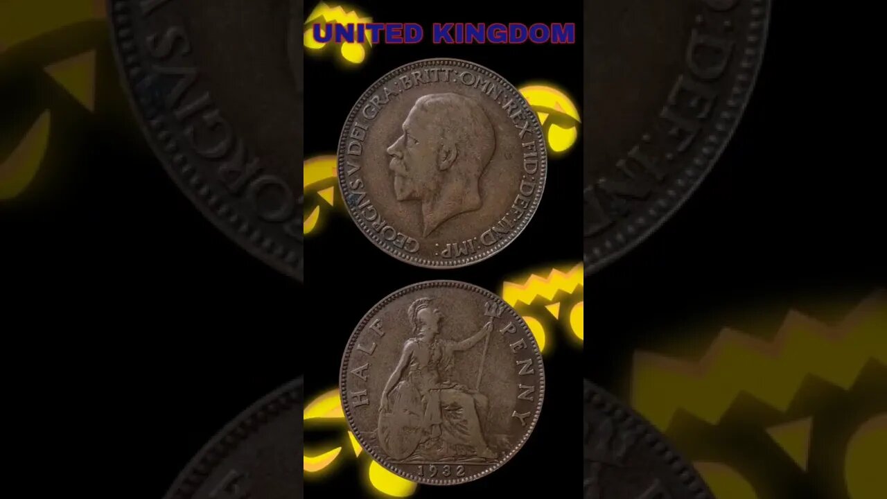 United Kingdom ½ Penny 1932.#shorts #coinnotesz