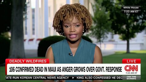 Karine Jean-Pierre Tells CNN She "Would Disagree" Biden Brushed Off Maui Wildfires While On Vacation