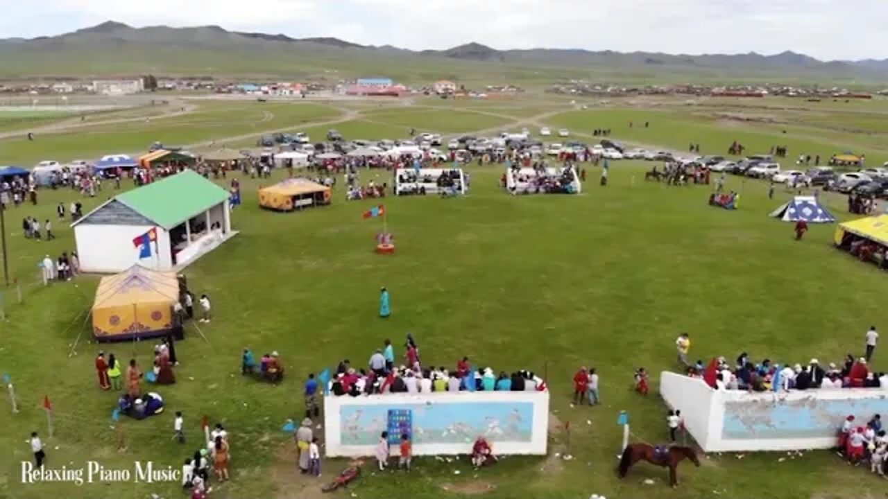 FLYING = OVER = MONGOLIA = 4K = UHD = = Relaxing = Music = Along = With = Beautiful = Nature = Vid