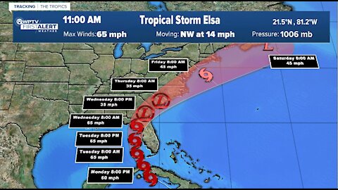 Tracking Tropical Storm Elsa as it heads toward Florida