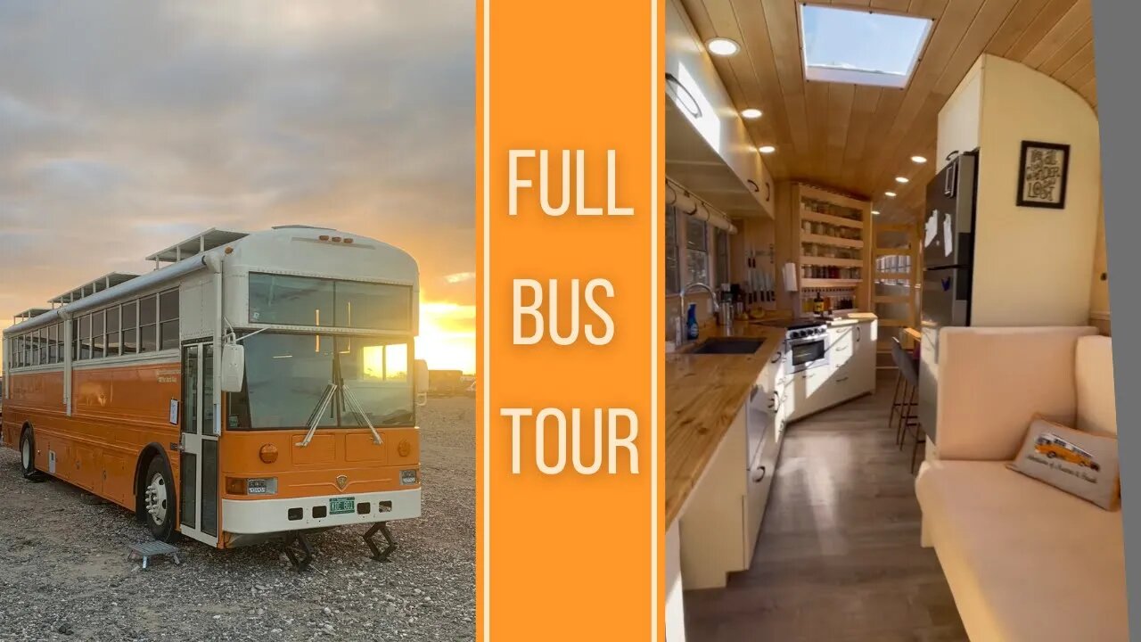 DIY School Bus Converted Into an Off- grid Tiny Home! (Bus Tour) #homemade #travel #tour