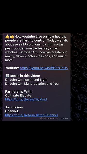 New youtube Live on how healthy people are hard to control