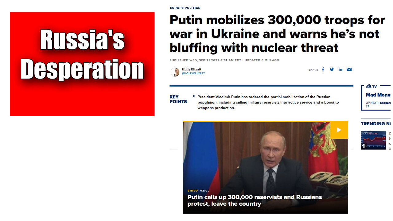 Putin Mobilizes 300,000 Troops Nuclear Weapons A Possible Option