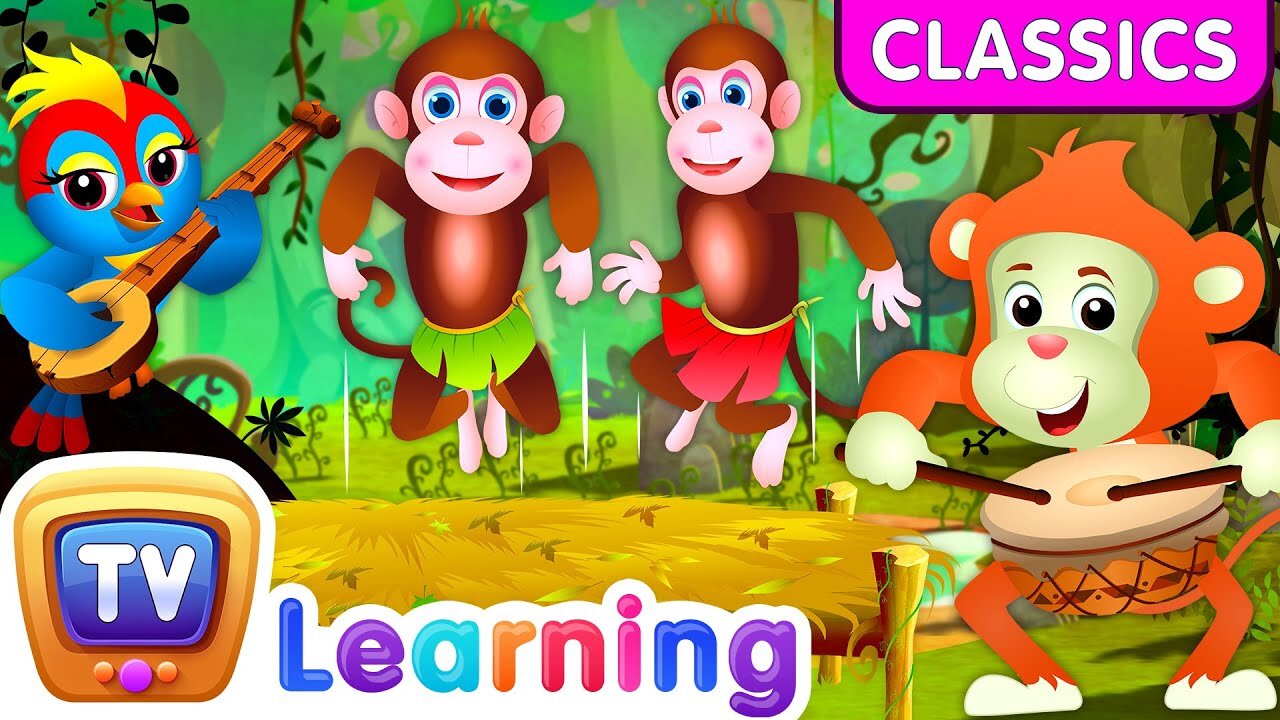 Five Little Monkeys Jumping on the Bed - The Smart Monkeys - Kids Songs - ChuChu TV Classics