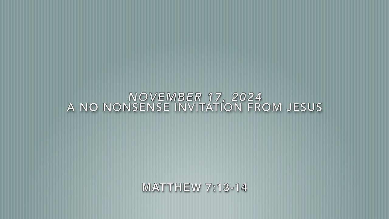 A No Nonsense Invitation From Jesus