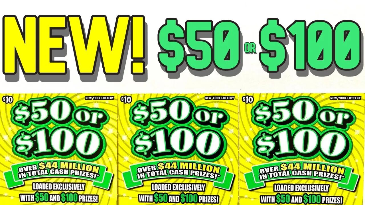 BAND NEW $50 or $100 Scratch Off Lottery Ticket from the New York State Lotto