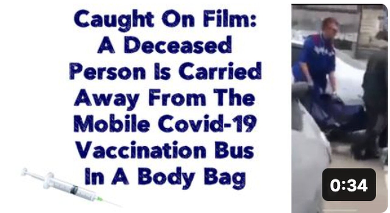 A Deceased Person Is Carried Away From The Mobile Covid-19 Vaccination Bus In A Body Bag