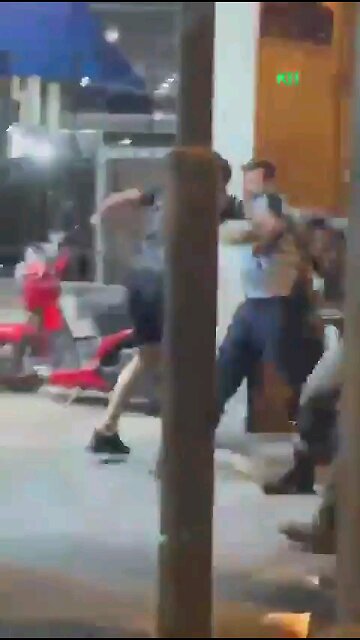 Breaking: IDF criminals attacking a Palestinian.