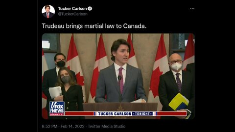 Trudeau brings martial law to Canada.