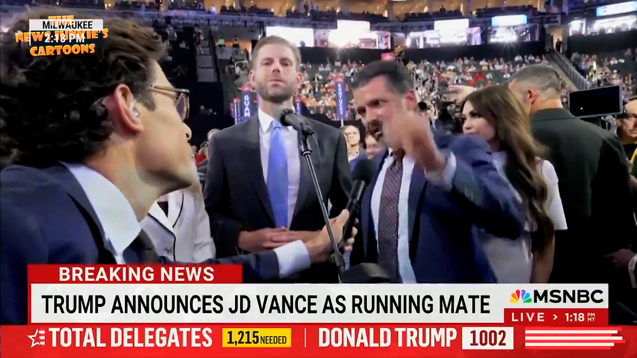 Donald Trump Jr. calls MSNBC reporter a "clown" to his face and tells him to "get out of here" at the RNC after the reporter started talking about children in "cages."