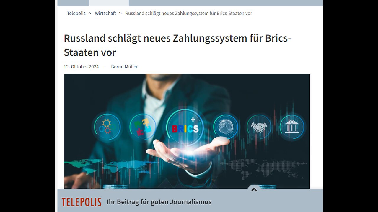 Russland schlägt neues Zahlungssystem für BRICS-Staaten vor.