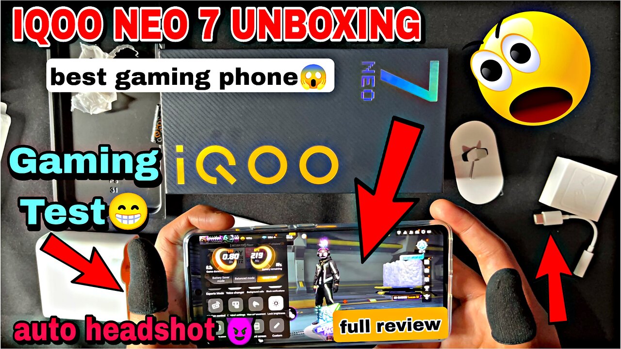 iQOO NEO 7 UNBOXING & FULL GAMING TEST AND SETTINGS 😱🙂 iQOO NEO 7 FREE FIRE GAMEPLAY TEST