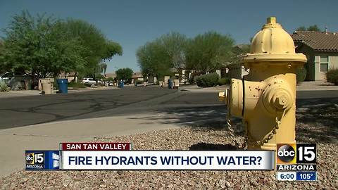 Homes and fire hydrants lacking water pressure in San Tan Valley