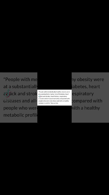 There is no such thing as #obese and healthy #TruthHurts #NoMorbidity #Nobesity