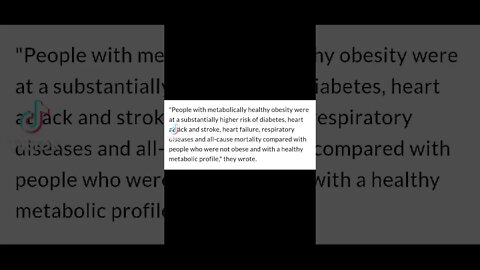 There is no such thing as #obese and healthy #TruthHurts #NoMorbidity #Nobesity