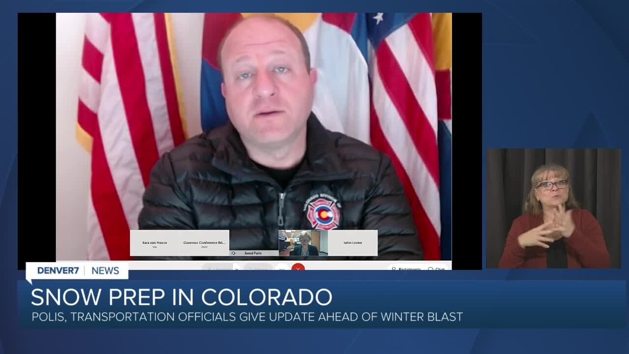 Gov. Polis, state transportation officials provide update on state's preparations for this weekend's snowstorm
