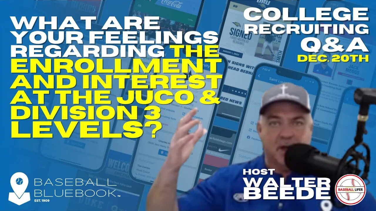 Tuesdays Q & A - What are your feelings regarding the enrollment at the JUCO & division 3 levels?