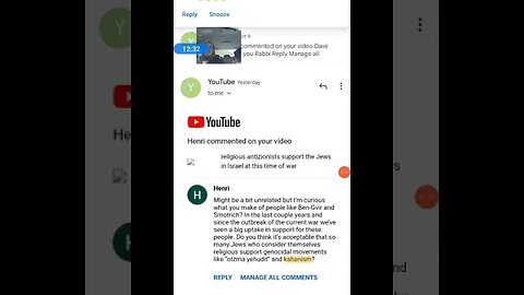 responding to YouTube comments on the current Israel Gaza War and Kahane