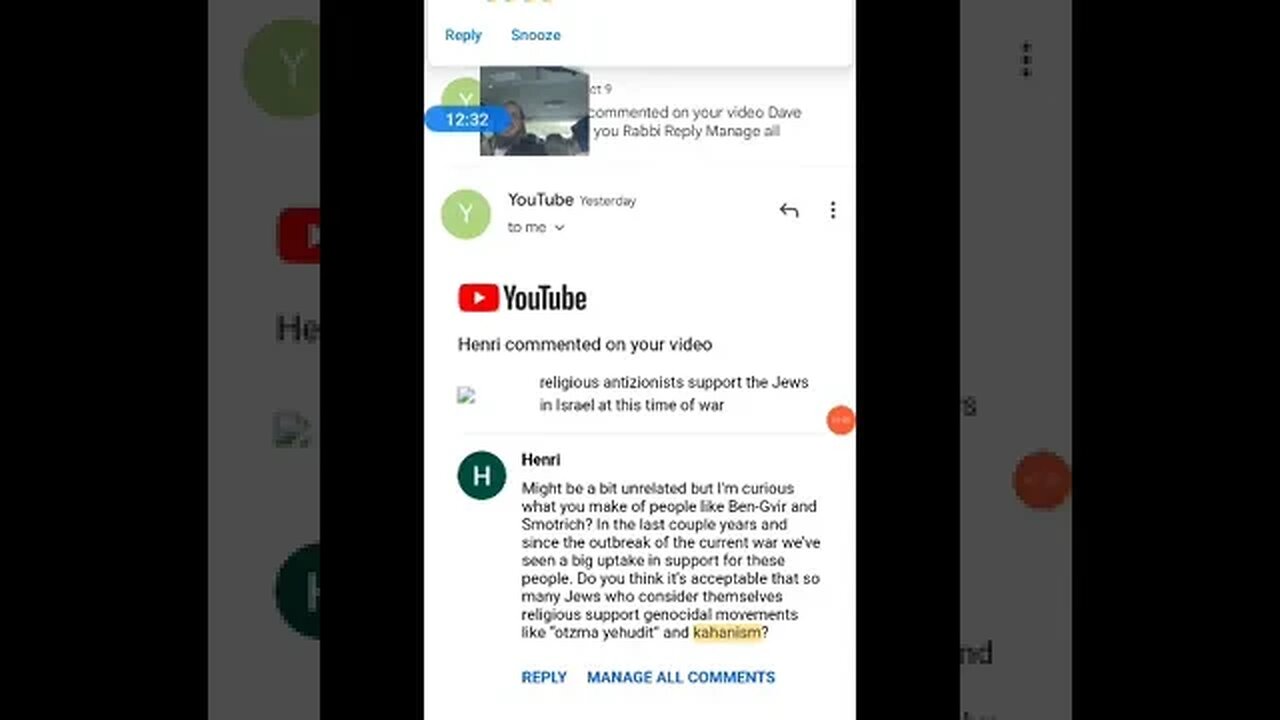 responding to YouTube comments on the current Israel Gaza War and Kahane
