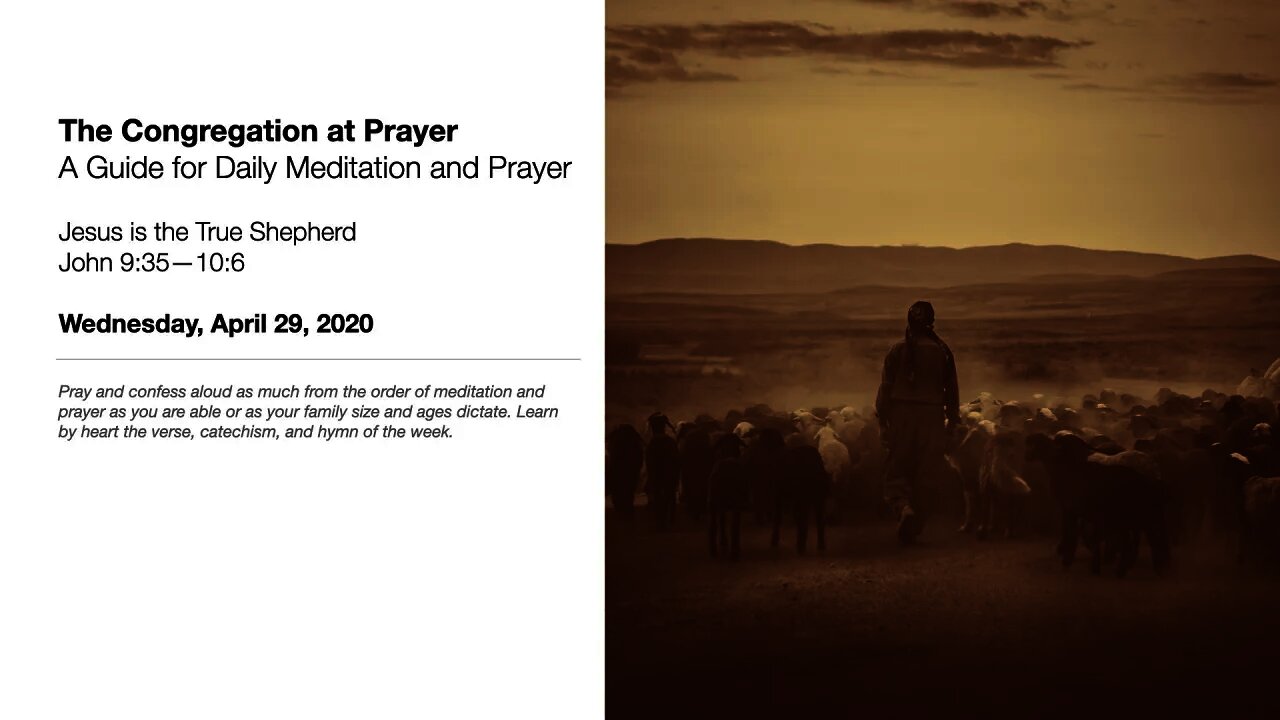 Jesus is the True Shepherd - The Congregation at Prayer for April 29, 2020