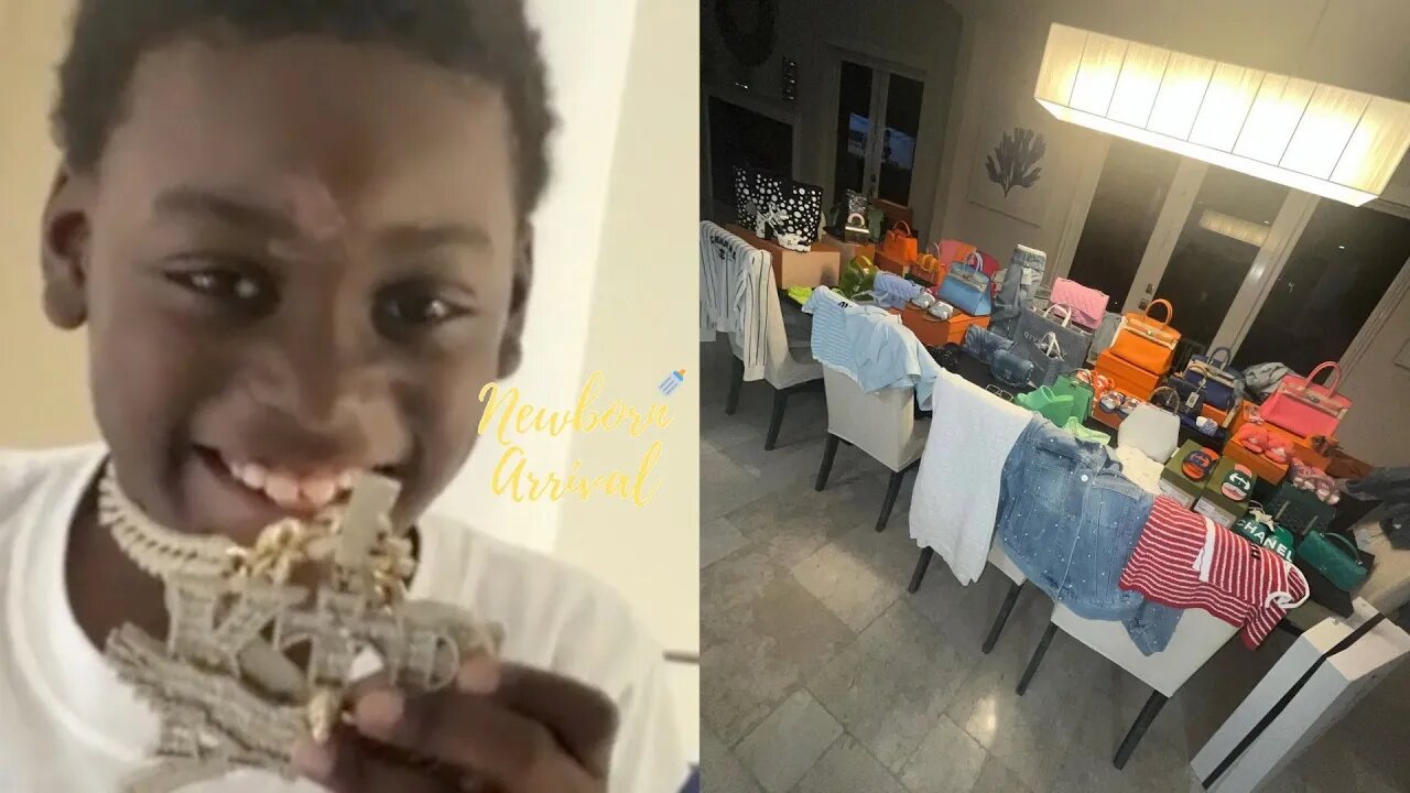 Kodak Black Lets Son King Wear His Diamond "KTB" Chain After Buying Lavish Gifts For His Mom! 👜