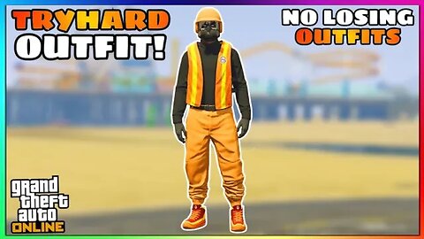 Easy Orange Joggers Dock Worker Vest Glitch Tryhard Modded Outfit (No Transfer) (GTA Online)