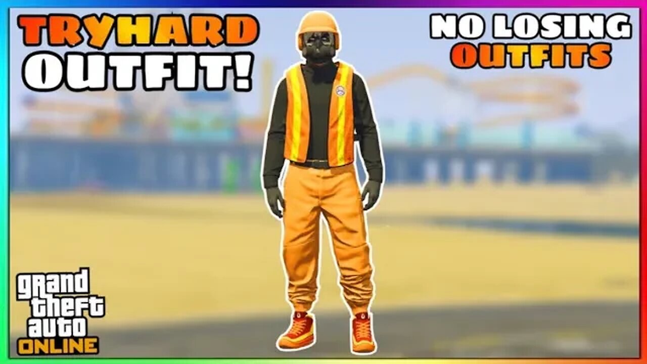 Easy Orange Joggers Dock Worker Vest Glitch Tryhard Modded Outfit (No Transfer) (GTA Online)