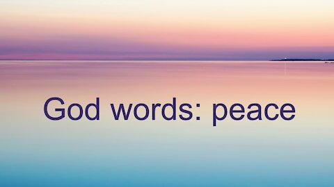 God words: peace