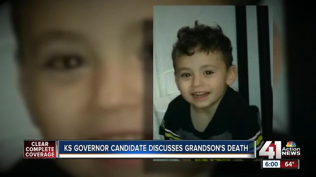 Kansas gubernatorial candidate speaks out about grandson's tragic death