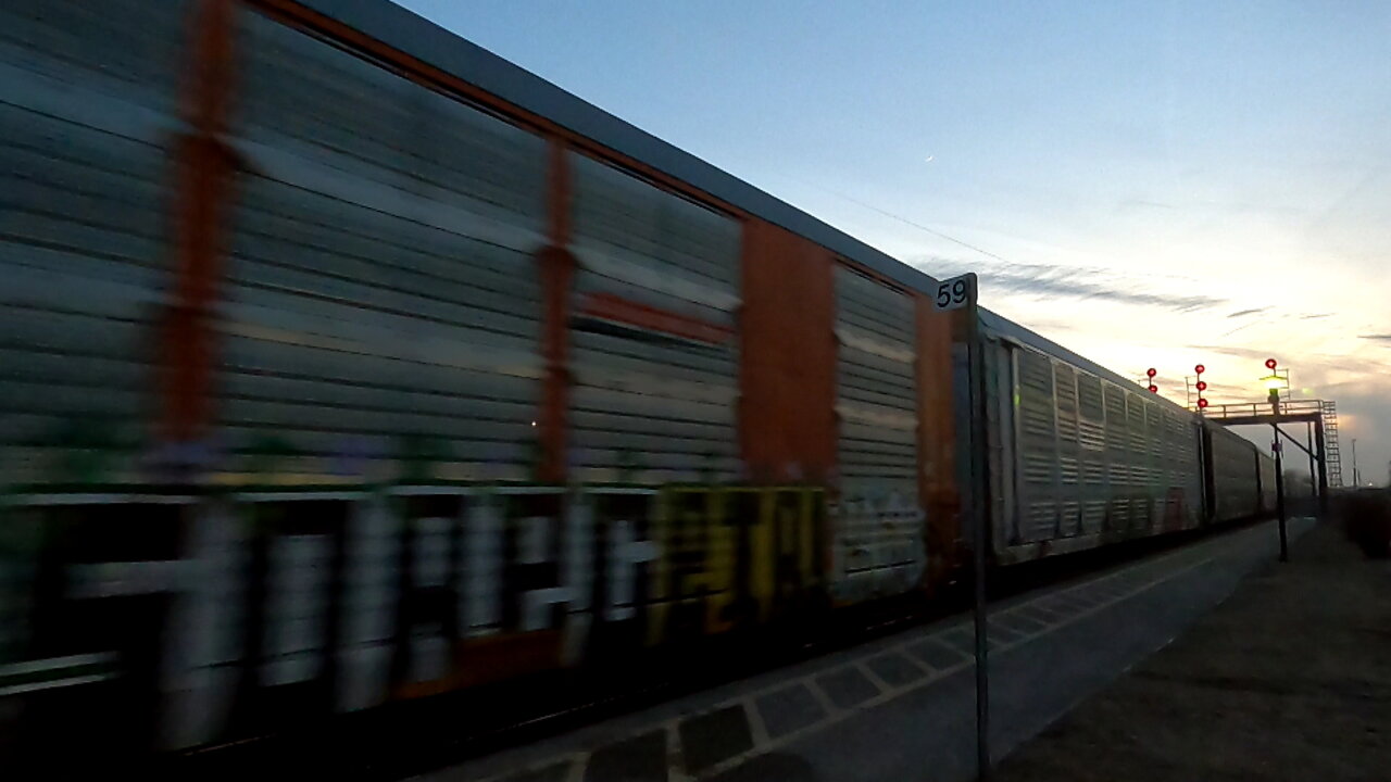 CN 2263 & CN 8850 Engines Autoracks Train Eastbound In Ontario