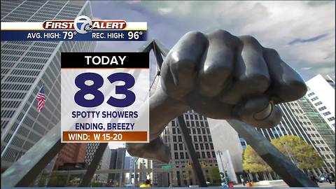 Warm and breezy today