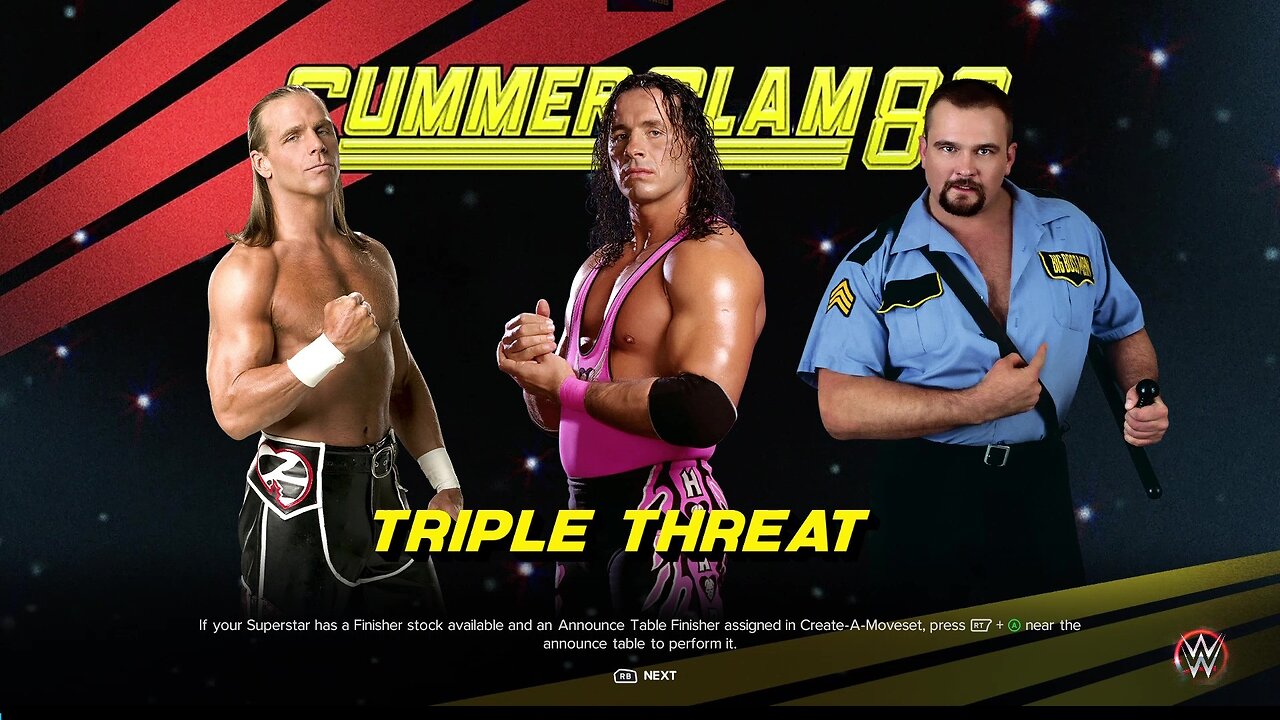 WWE 2k23 3WayElimination Shawn Michaels vs Bret Hitman Hart vs Big Boss Man