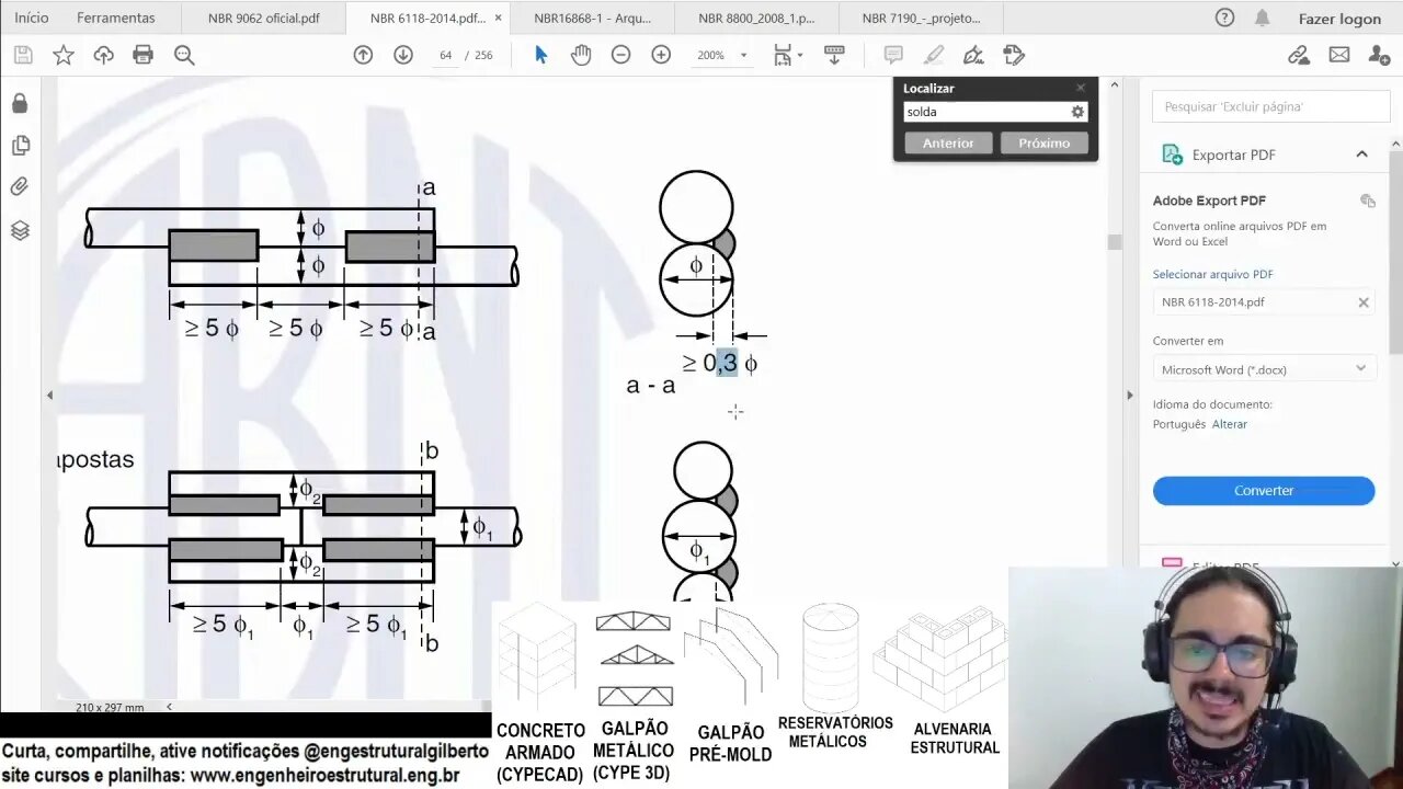 Soldas em vergalhões Eng Estrutural