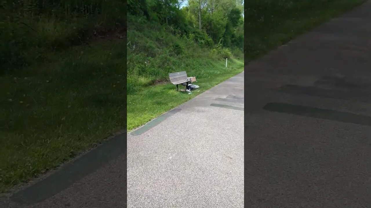 Trashy Park Bench at Freedom Trail